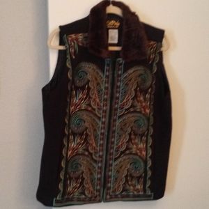 Bob Mackie faux fur collar vest